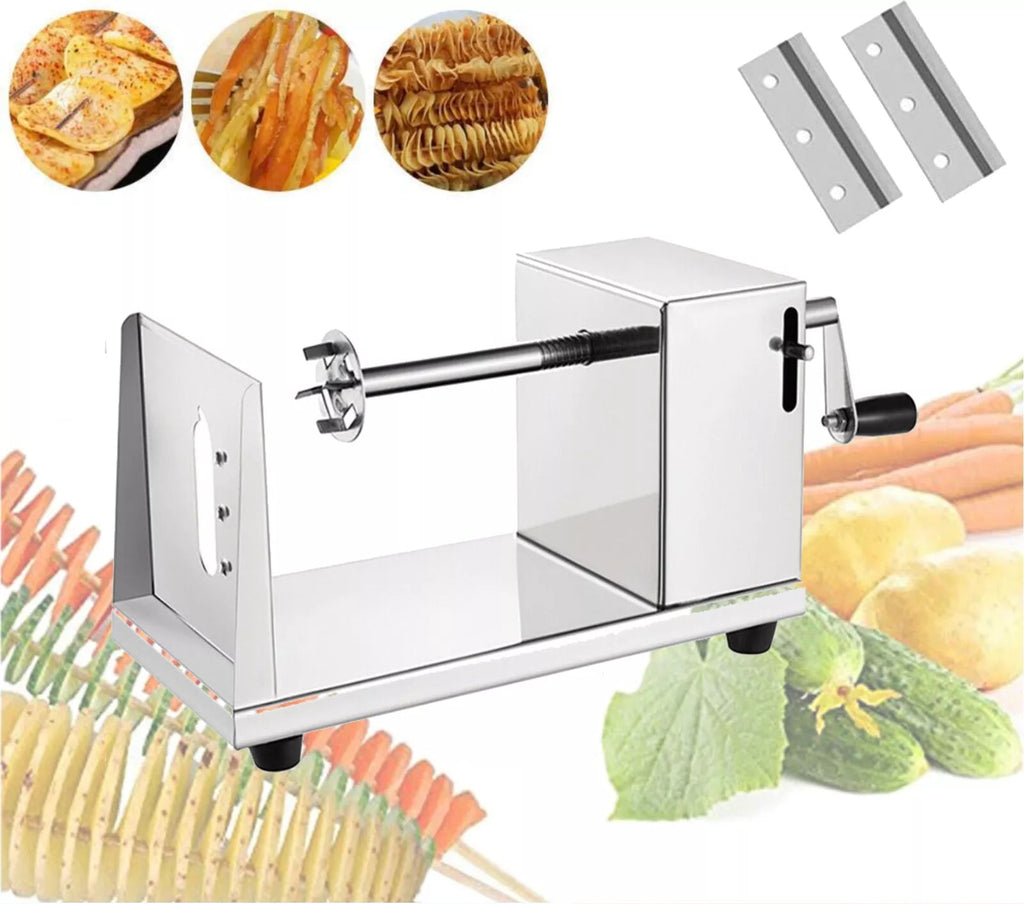 Stainless Steel Potato Twister Tornado Slicer Cutter Apple Peeler Spiral Machine