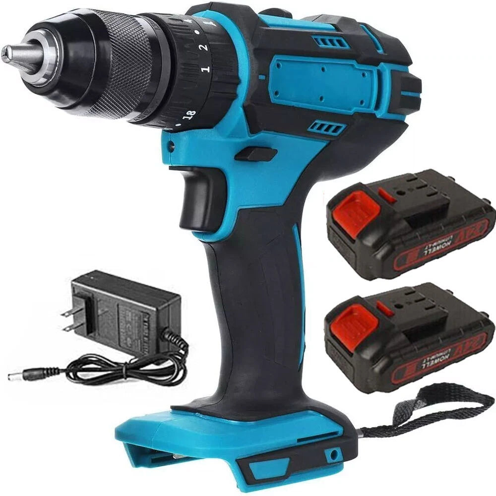 Cordless 1/2'' Wrench Hammer Drill - 1/4'' Impact Driver Suit Makita 18V Battery