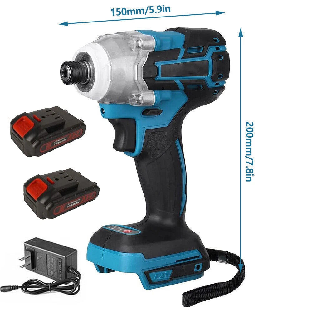 Cordless 1/2'' Wrench Hammer Drill - 1/4'' Impact Driver Suit Makita 18V Battery