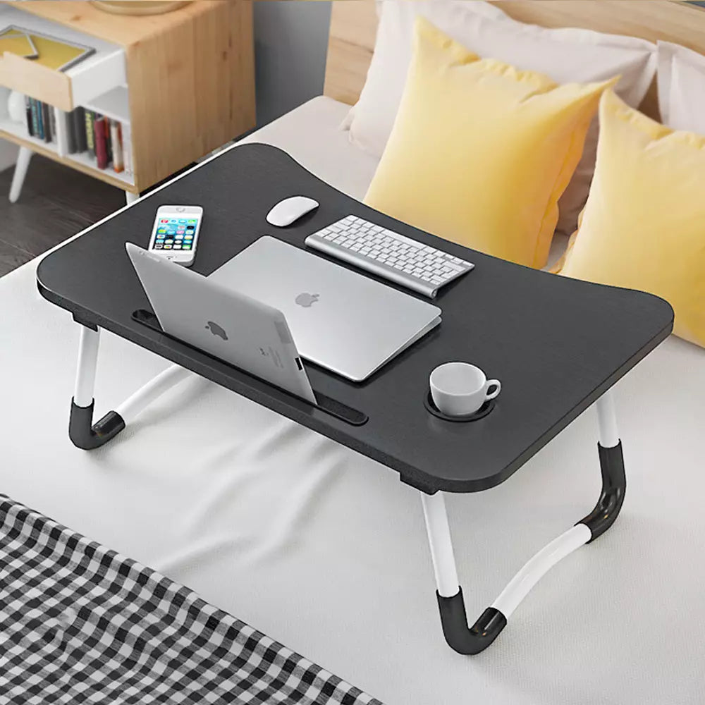 Laptop Stand Table Foldable Desk Computer Study Bed Adjustable Portable Cup Slot