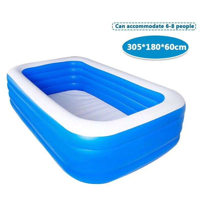 3m x 1.8m Large Inflatable Swimming Pool – 3-Layer Above-Ground Family Pool (305×180×60 cm)