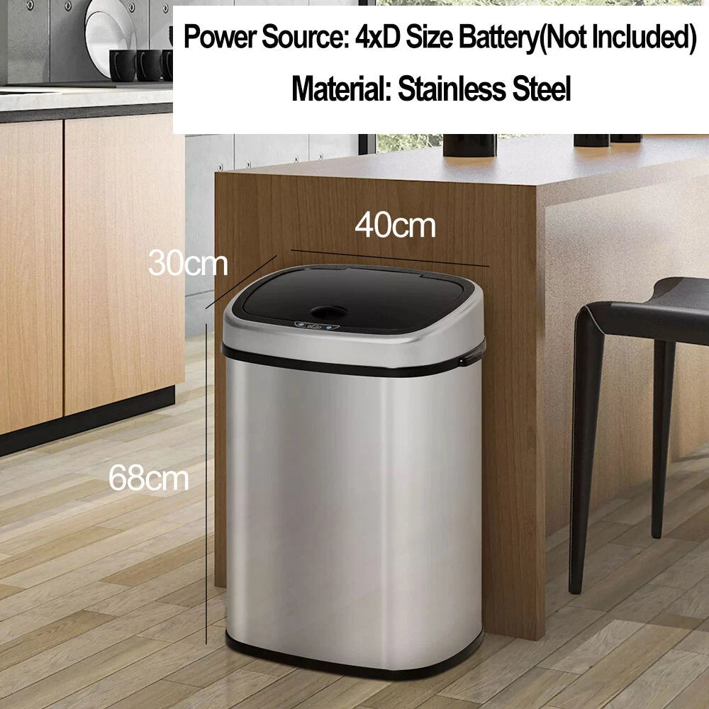 13L-50L Sensor Bin Automatic Smart Trash Bin Stainless Steel Kitchen Rubbish