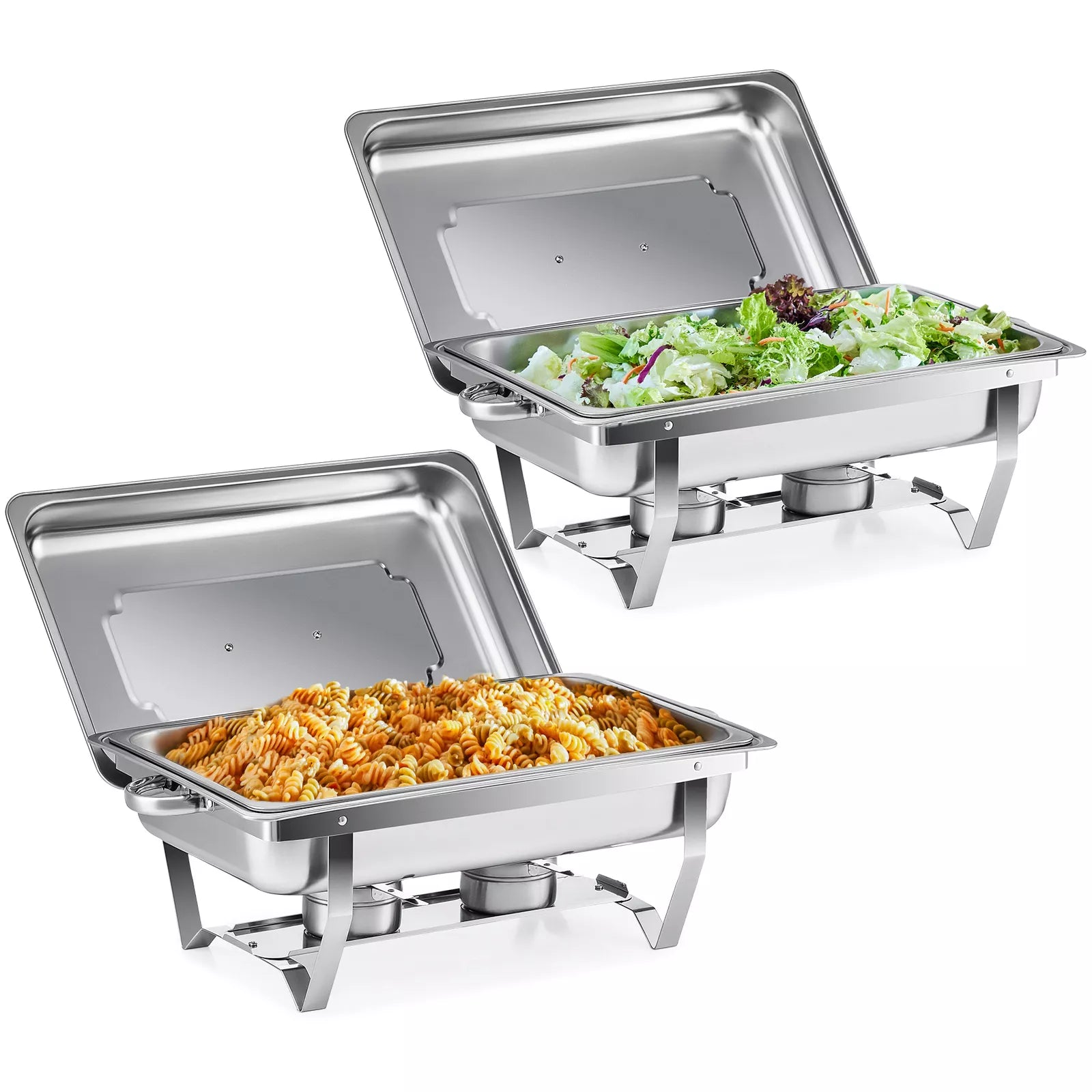 2/4 Pack Buffet Food Warmers round Chafing Dish 5L / 9L Stainless Bain Marie
