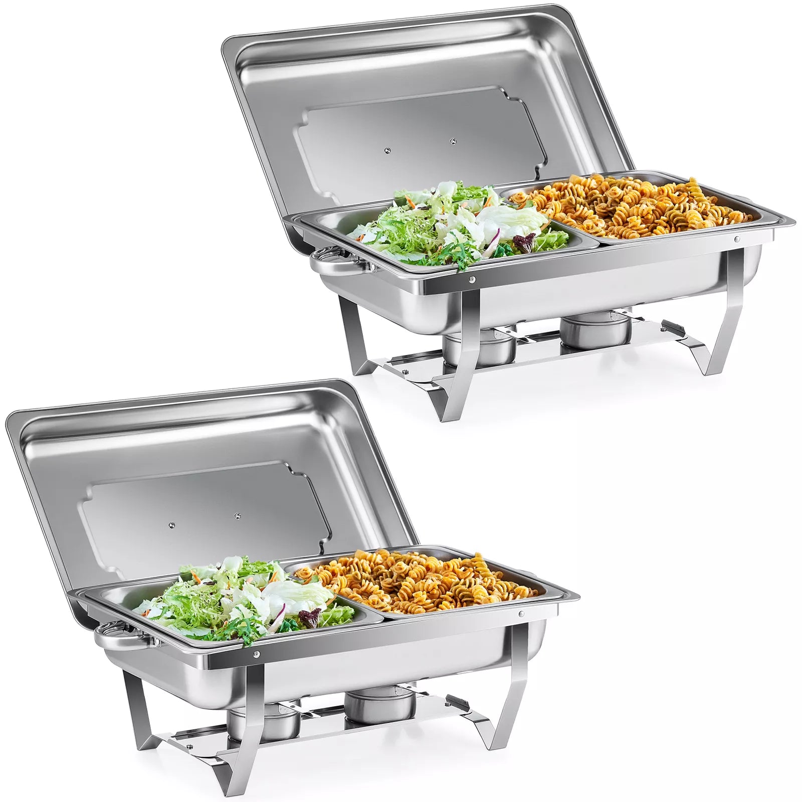 2/4 Pack Buffet Food Warmers round Chafing Dish 5L / 9L Stainless Bain Marie