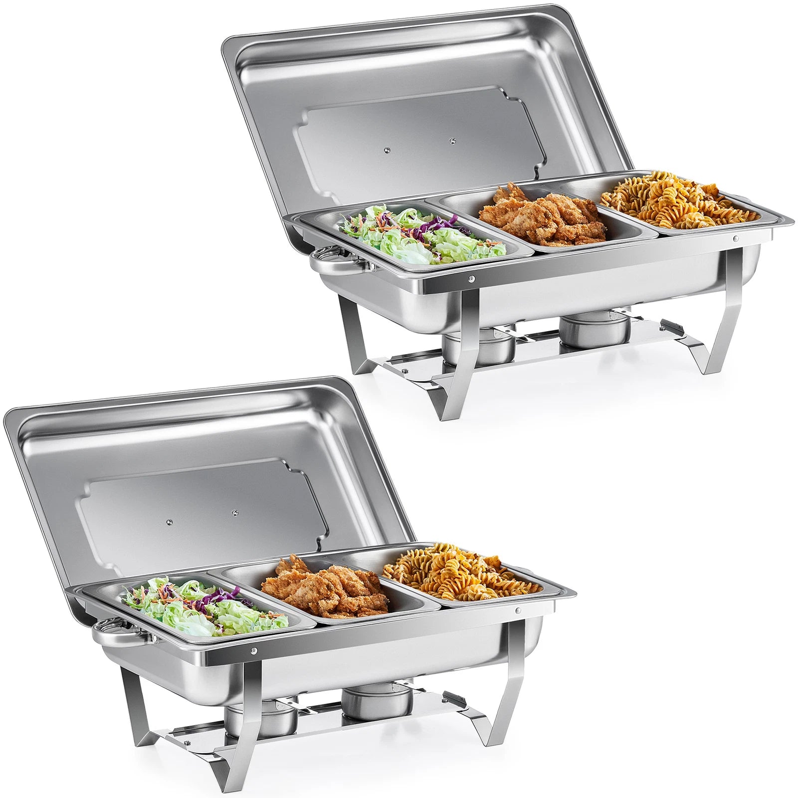 2/4 Pack Buffet Food Warmers round Chafing Dish 5L / 9L Stainless Bain Marie