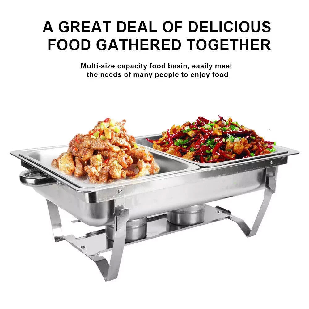2/4 Pack Buffet Food Warmers round Chafing Dish 5L / 9L Stainless Bain Marie