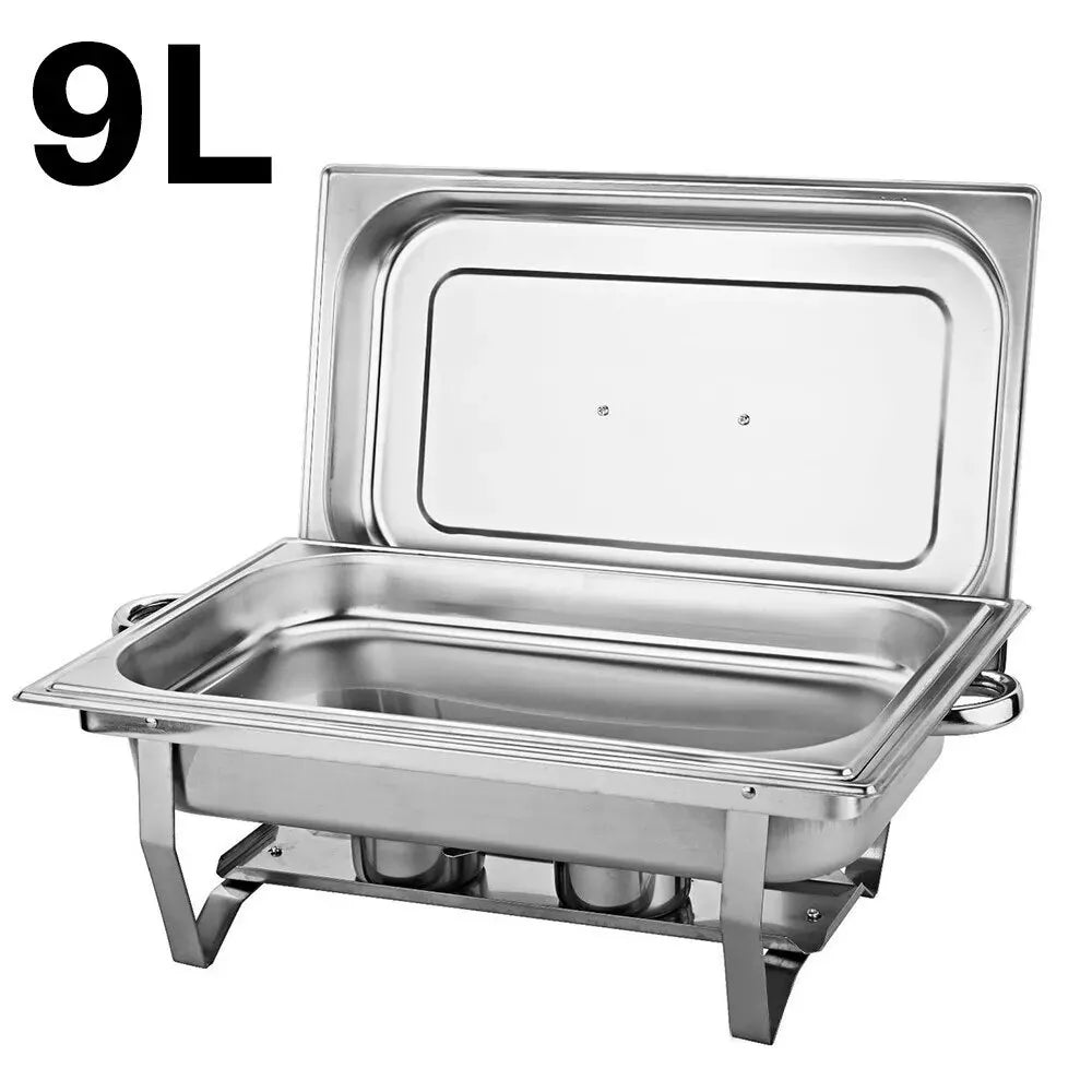 2/4 Pack Buffet Food Warmers round Chafing Dish 5L / 9L Stainless Bain Marie
