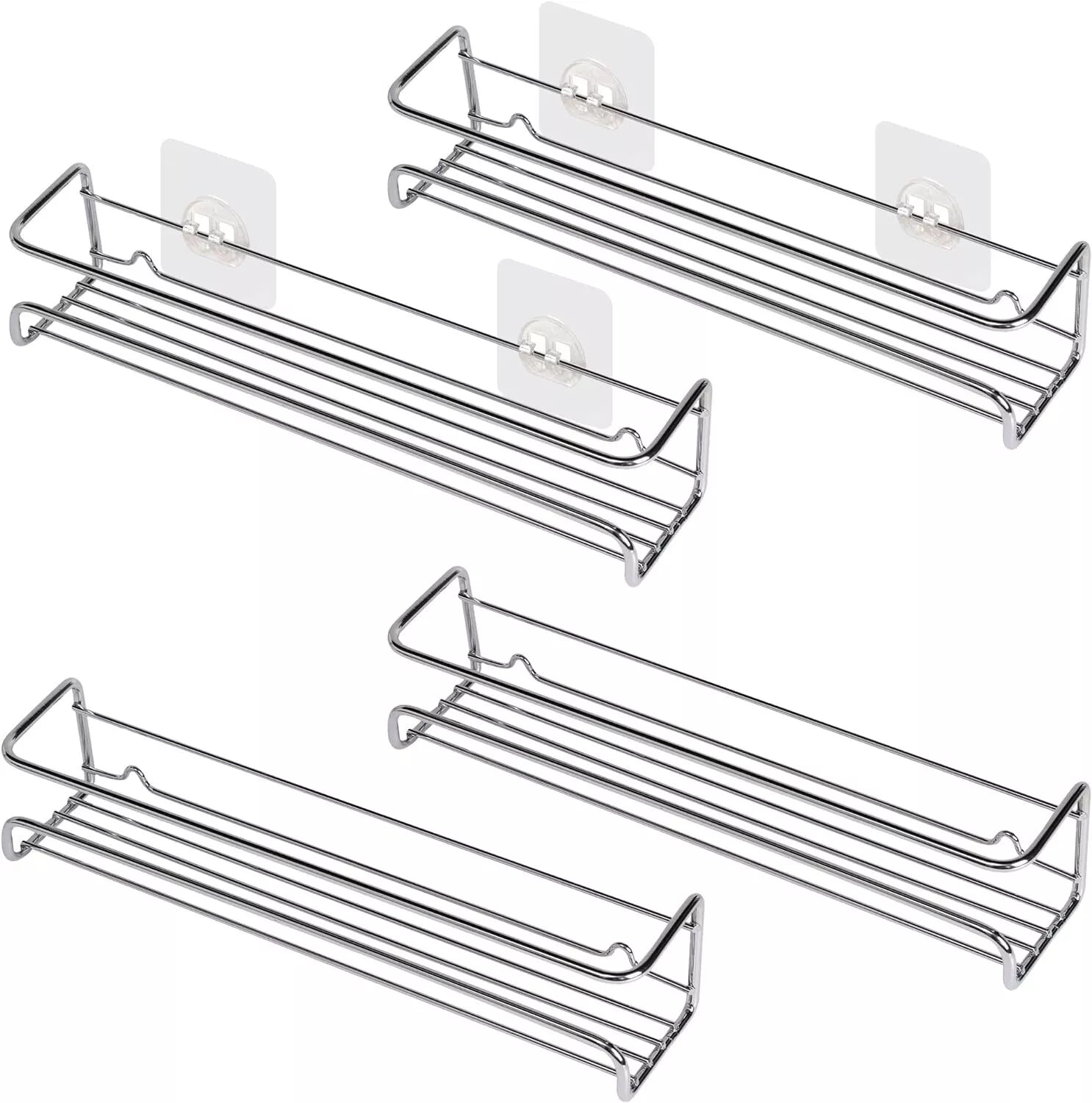 4PCS Kitchen Spice Rack Wall Mounted Shelves Can Storage Cabinet Organiser