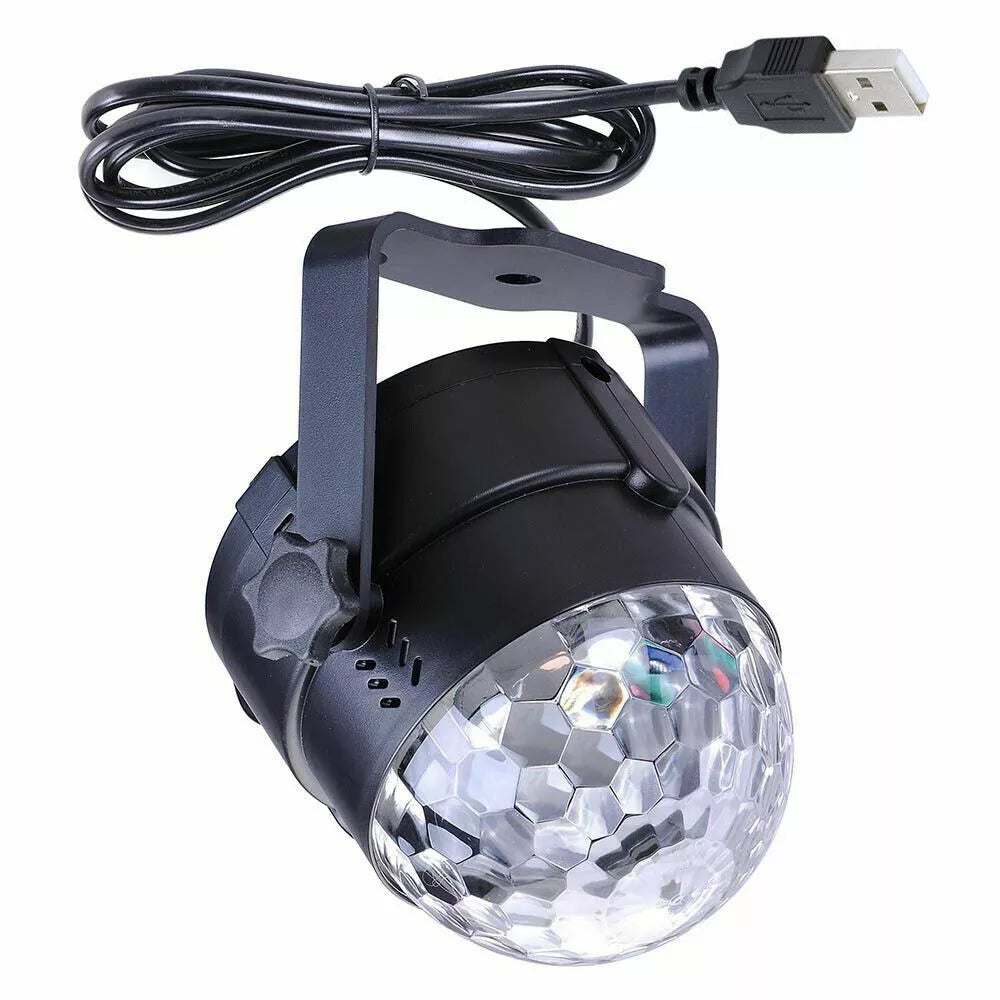 2X USB Disco Lights Party DJ LED RGB Stage Lamp Strobe Crystal Magic Ball Remote