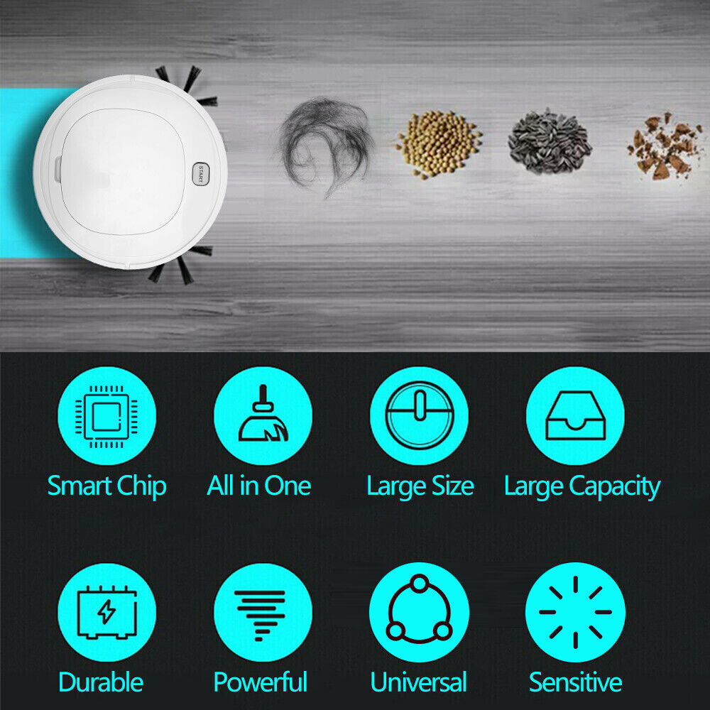 Wireless Smart Robots Automatic Vacuum Cleaner Home Cleaning USB Wet Dry Mop Rechargeable