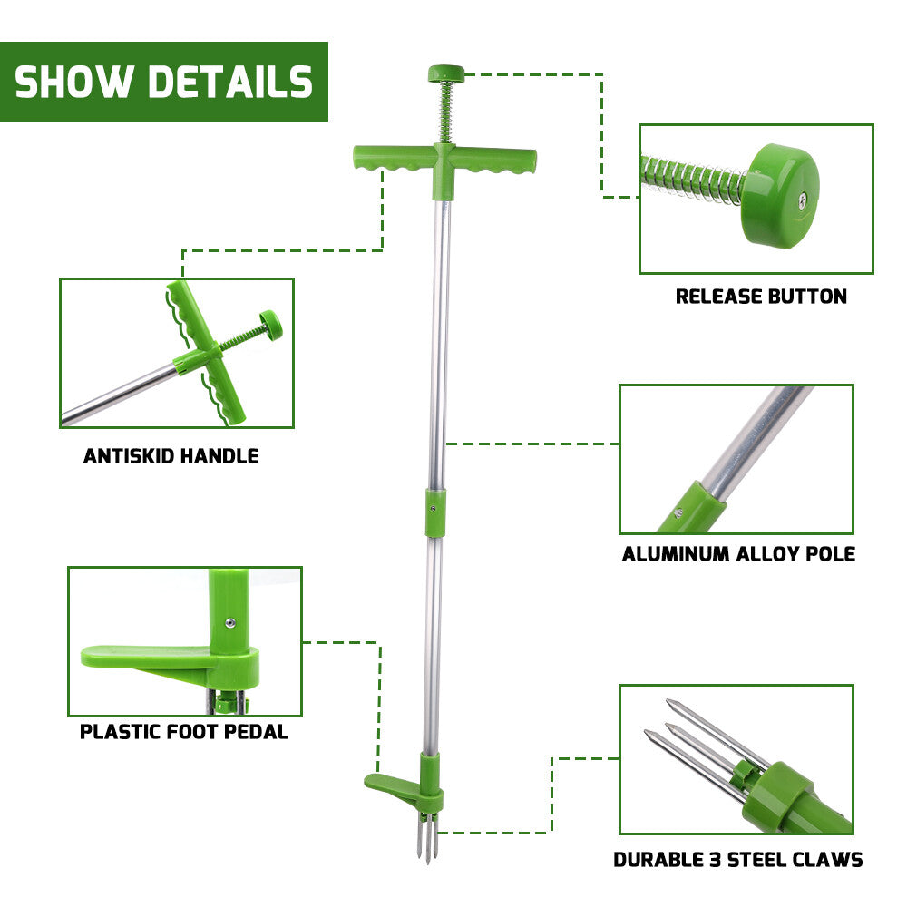 Weed Puller Stand-Up Weeder Root Killer Garden Lawn Long Handled Weeding Tool