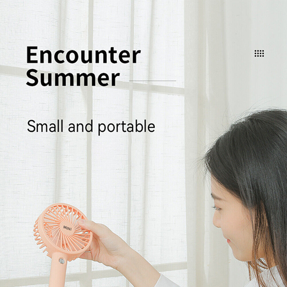 Mini Portable Hand-Held Desk Fan Cooling Cooler Humanized Design USB Air Rechargeable 3 Speed AU
