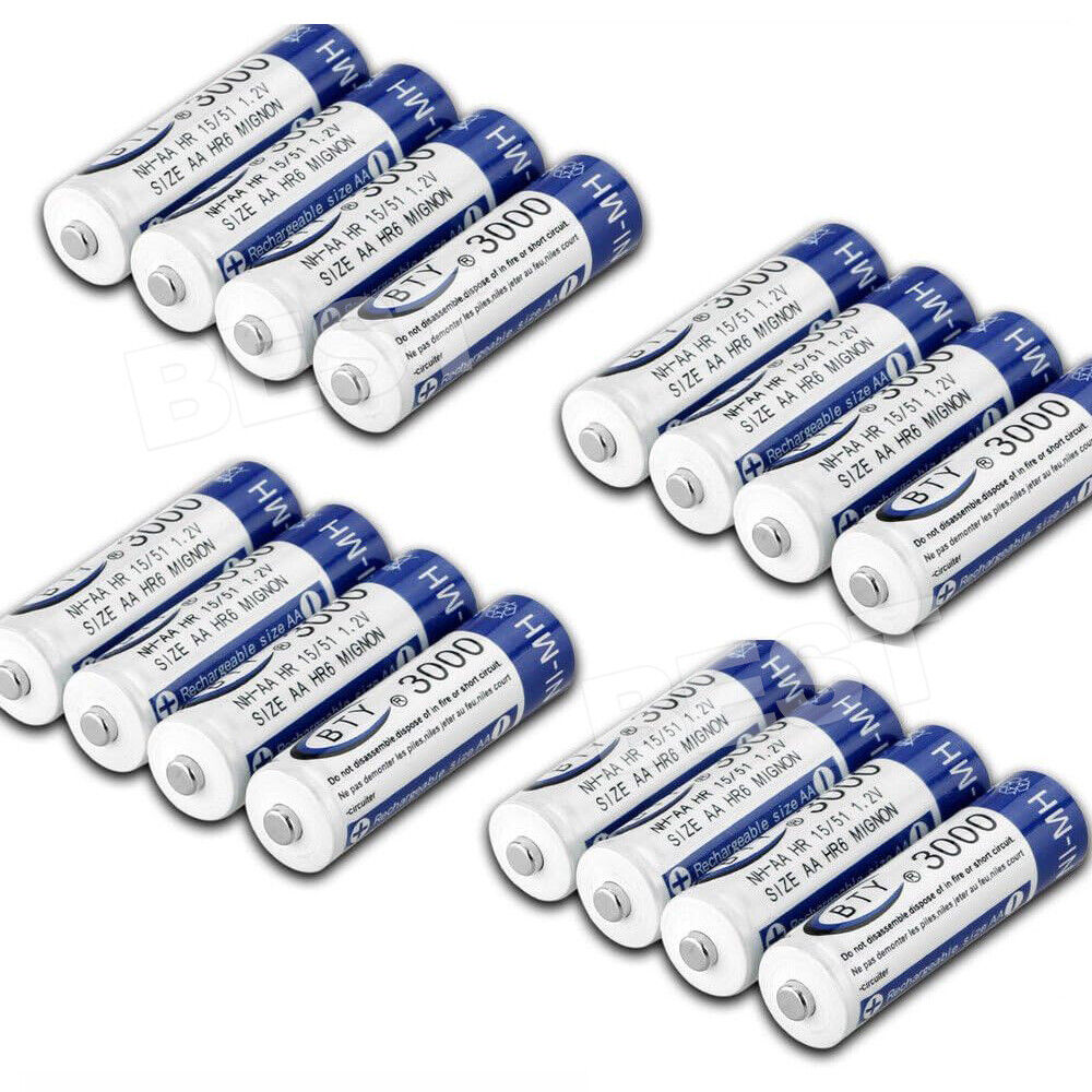 4 to 24 Pack 3000Mah AA/1000Mah AAA Rechargeable Battery NI-MH 1.2V Recharge Batteries