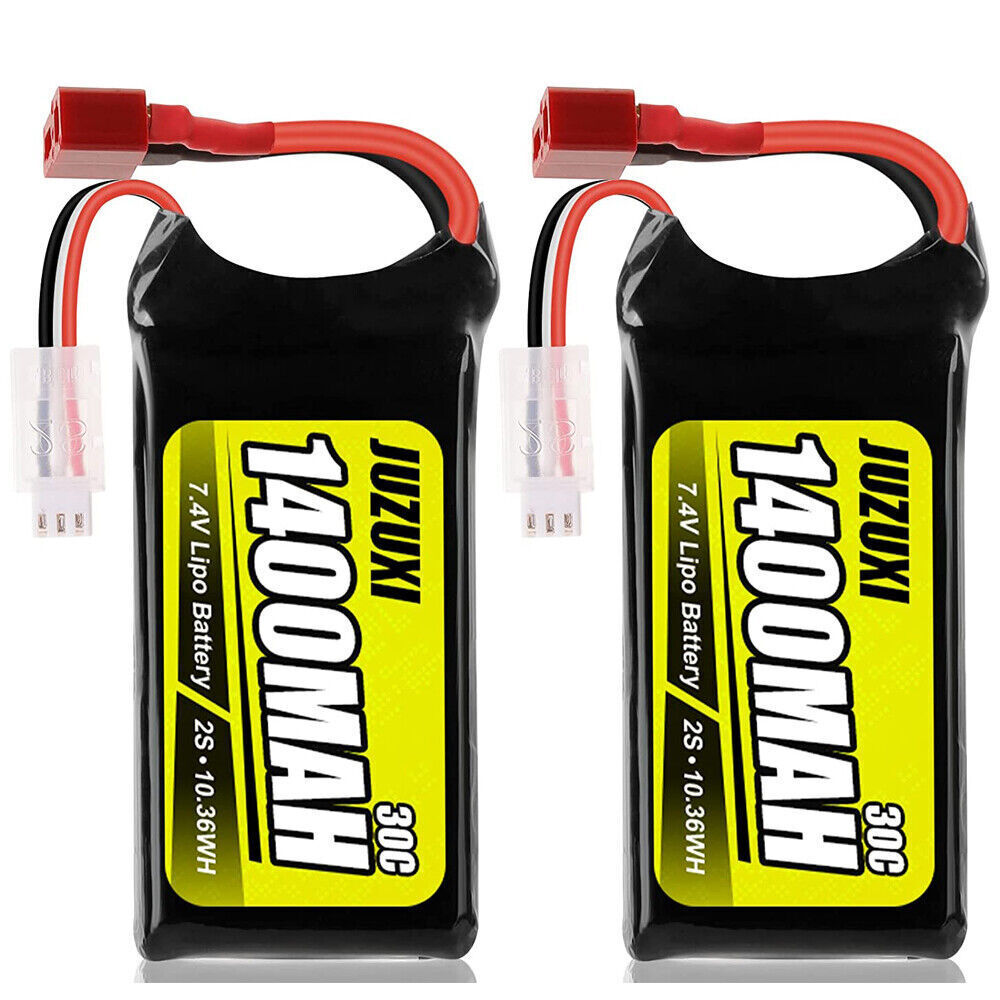 1400Mah 2X 2S 7.4V Short Lipo Battery T Plug for Remote Control Car WLTOYS