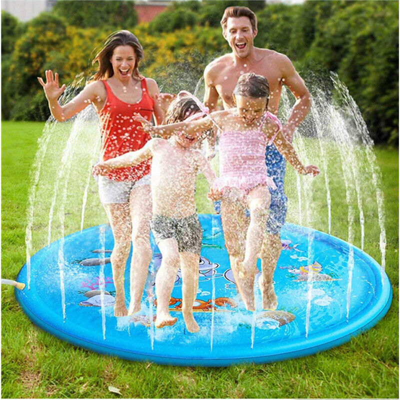 170CM Outdoor Kids Splash Sprinkler Water Play Pad Mat Inflatable Spray Pool Toy