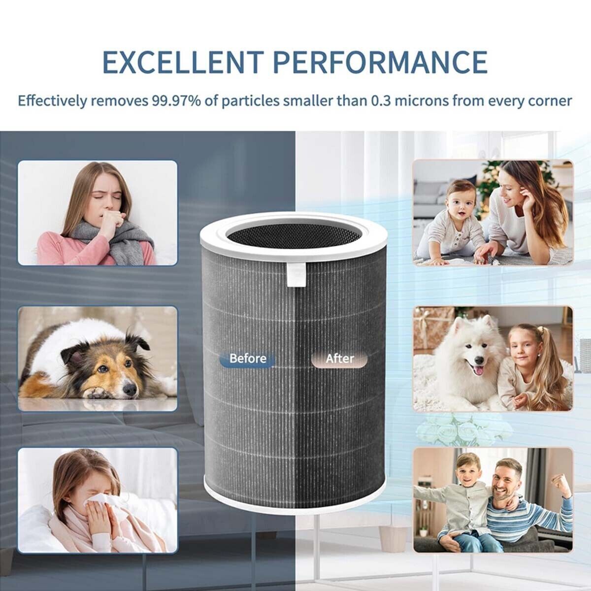2X HEPA Filter for Xiaomi Mi Smart Antibacterial Air Purifier 4 PM2.5 Cartridge Replacement AU