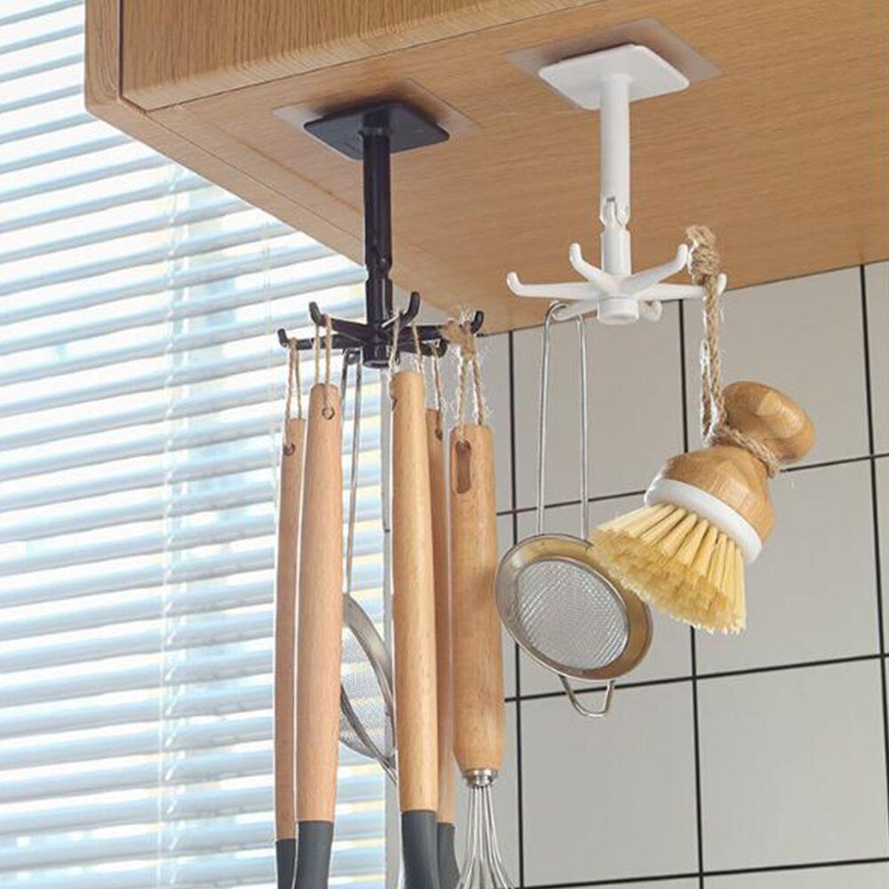 Kitchen Gadgets Accessories Bath Hook Wall Mounted 360° Rotating Coat Hanger