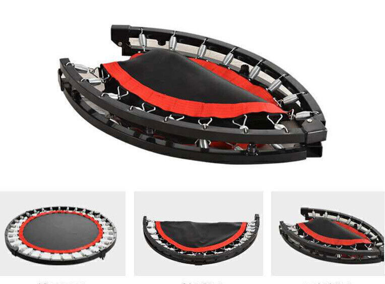 40" Mini Handrail Folding Trampoline Fitness Exercise Rebounder Home Gym Cardio