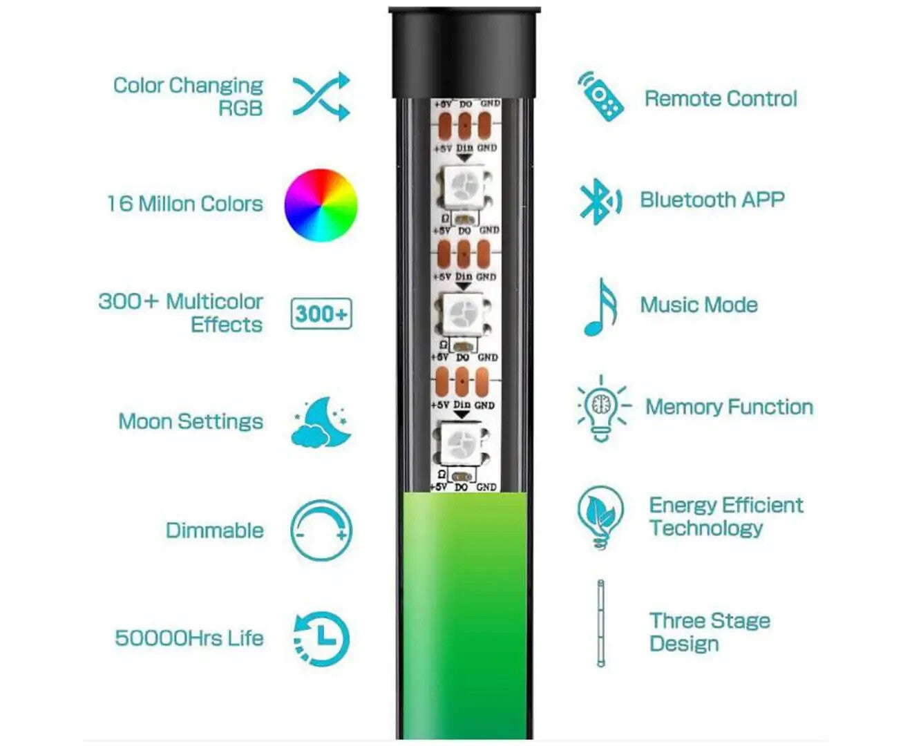 LED Corner Floor Lamp RGB Colour Modern Living Room Light Dimmable Smart Remote