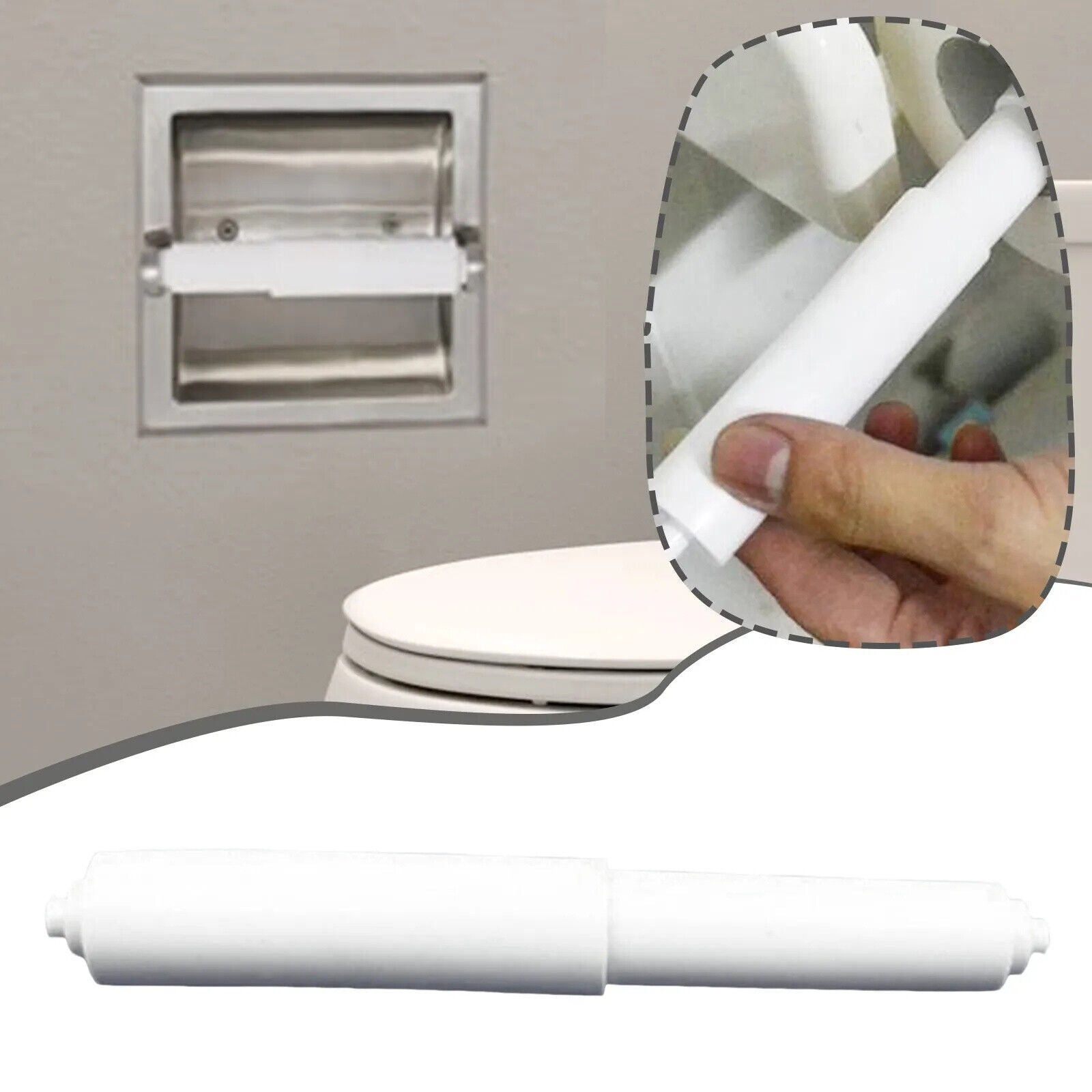 1/2/4x Toilet Roll Holder Bathroom Washroom Fitting Spindle Spring Loaded