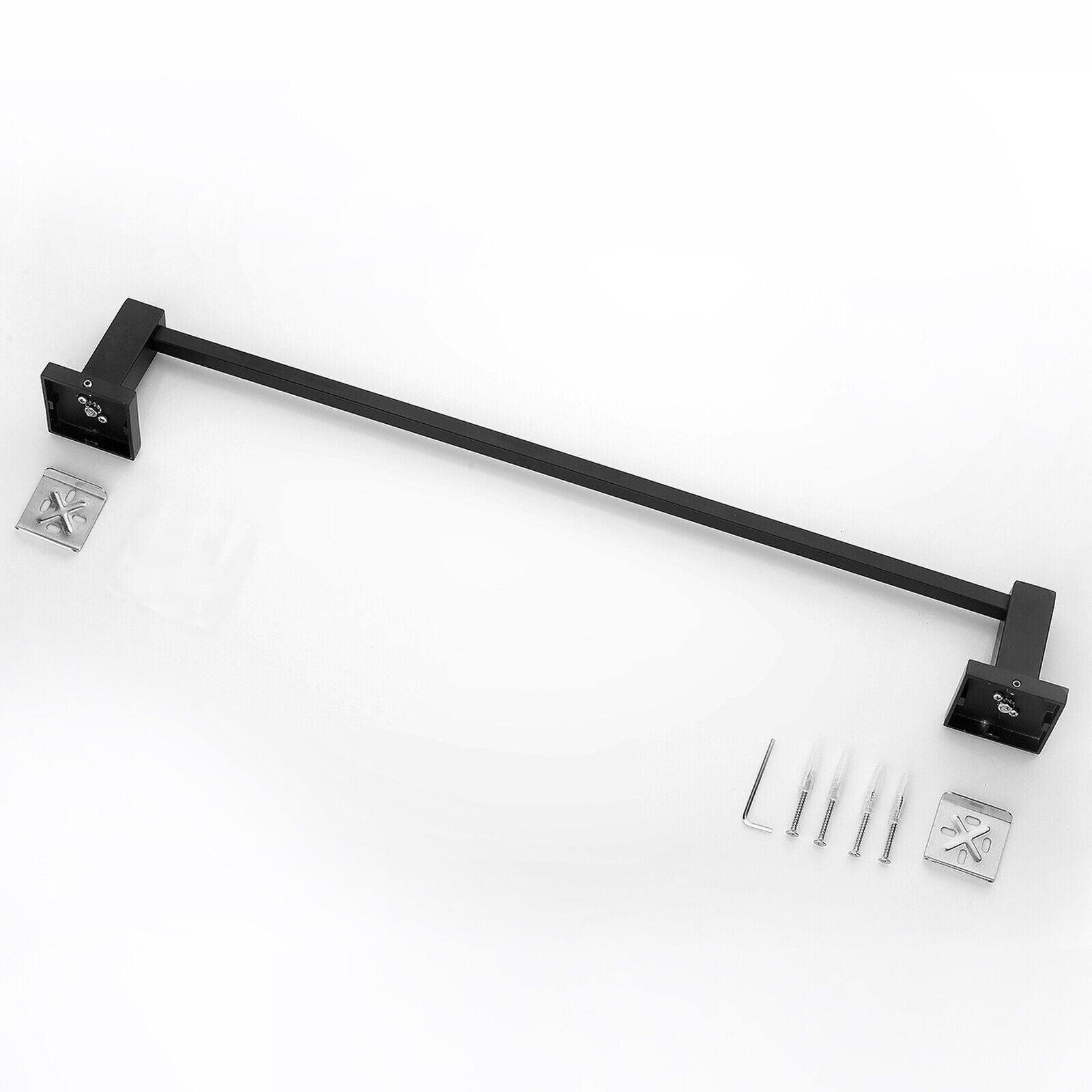 ACA Bath Towel Rail Rack Hook Toilet Brush Paper Holder Accessory Black