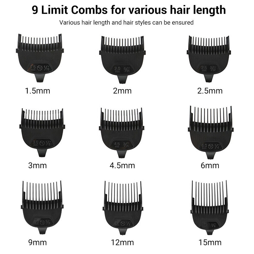 Pro Men'S Cordless Hair Clippers Beard Trimmer Electric Shaver Groomer Haircut