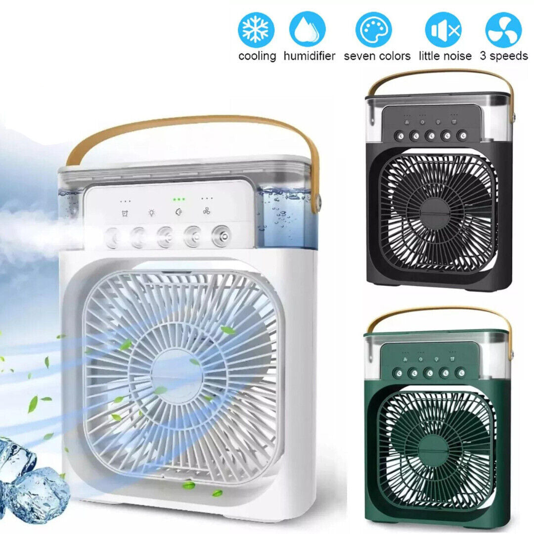 Portable Air Conditioner Humidifier - USB Electric Fan Cooler LED Night Light