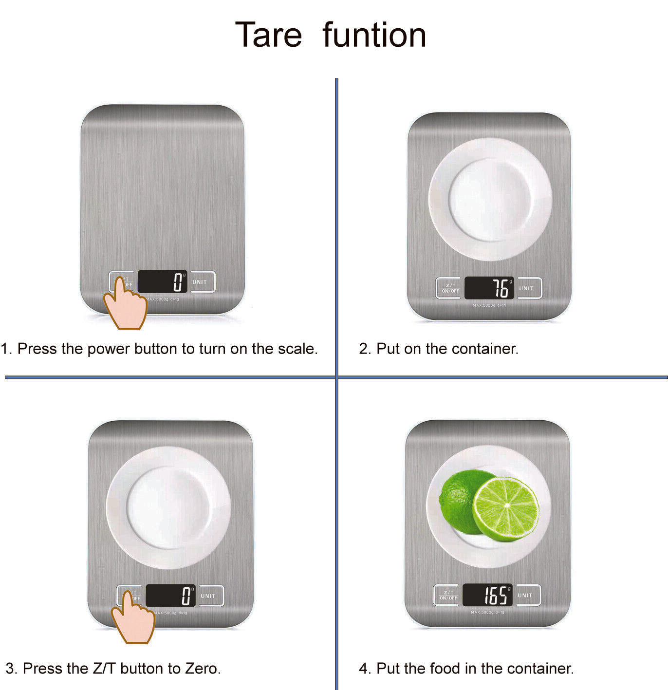 New 5Kg1G Electronic Digital Stainless Steel Kitchen Postal Scale Scales
