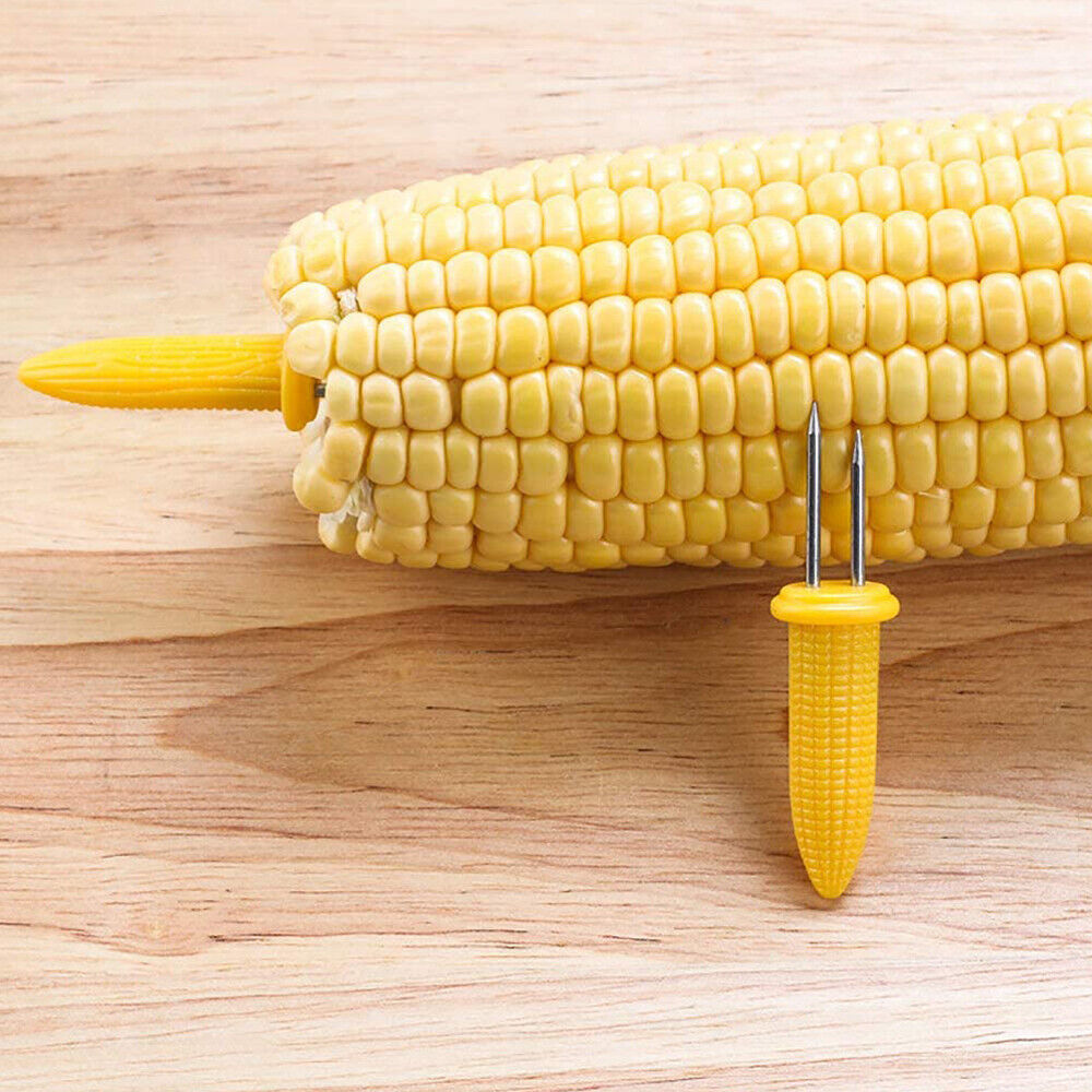 10X Corn Cob Holders Skewers Barbecue Fork Fruit Holder BBQ Kitchen Accessories