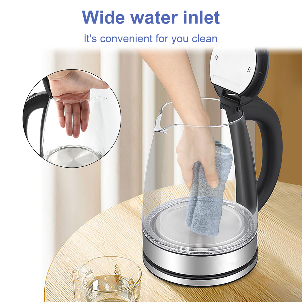 2L Glass Cordless Kettle Electric Dual Wall 360° Rotating Base LED Water Maker Jug Stainless Steel