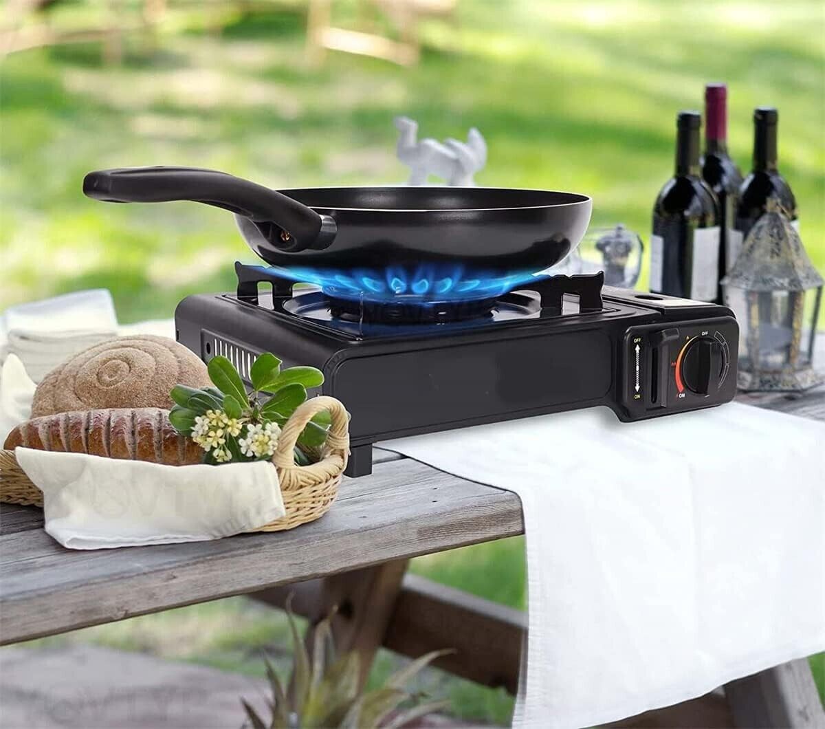PORTABLE BBQ BUTANE STOVE SINGLE GAS BURNER CAMPING COOKER