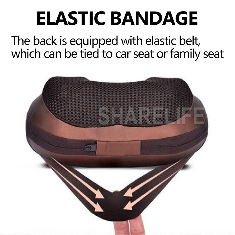 8 Heads Neck Massager Back Massager Body Massage Cushion Shiatsu Pillow Car/Home