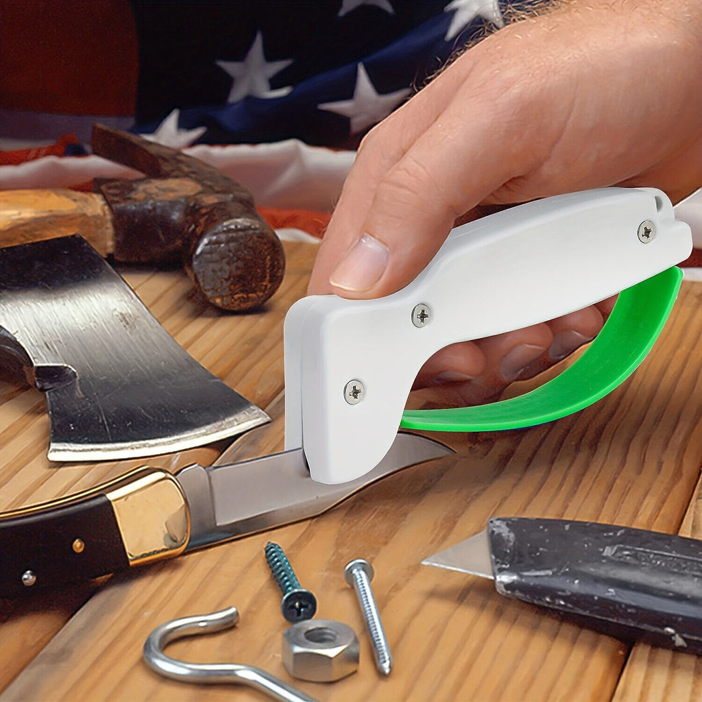 2X Portable Handheld Sharpen Knife Sharpener for Kitchen Outdoor Garden Tool