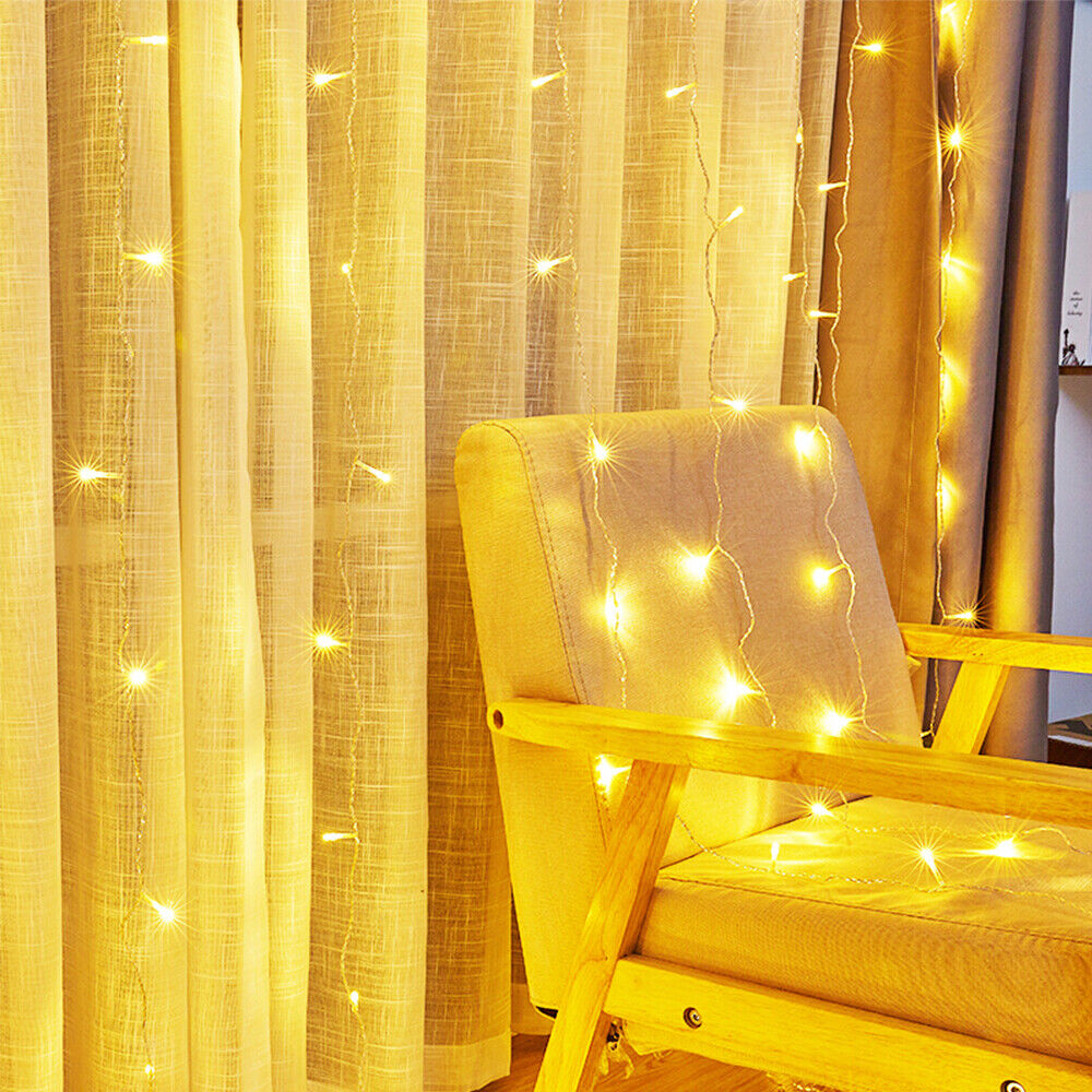 200-600 LED Curtain Light Fairy String Lights Outdoor Wedding Party Romantic