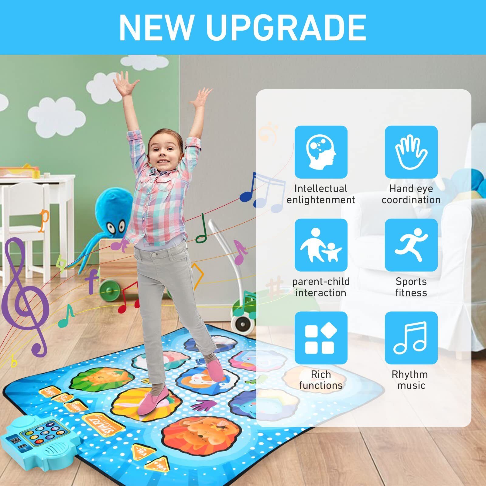 Kids Dance Mat Electronic Dance Pad Musical Dance Play Mat Play Mat Toy Gift 
