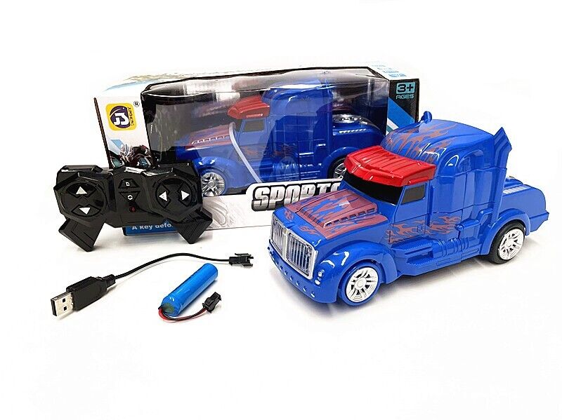 2-1 Rc Radio Remote Control Transformers Optimus Prime Vehicle Robot Car Kid Toy