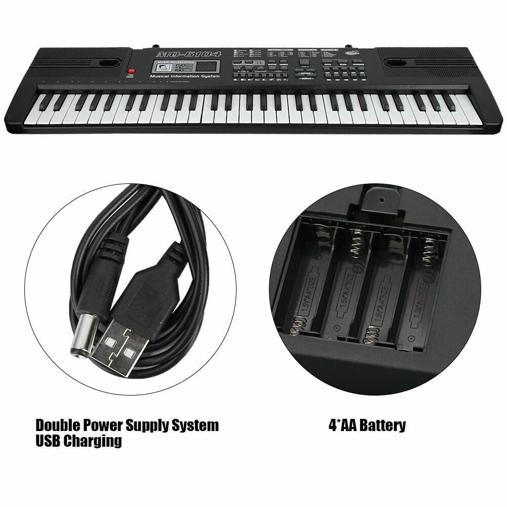61 Keys Digital Music Electronic Keyboard Electric Piano Musical Instrument Kids