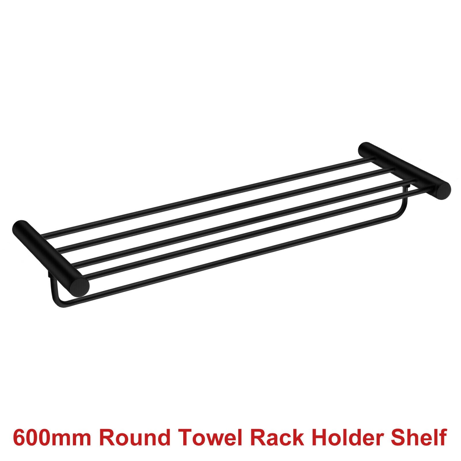 ACA Bath Towel Rail Rack Hook Toilet Brush Paper Holder Accessory Black