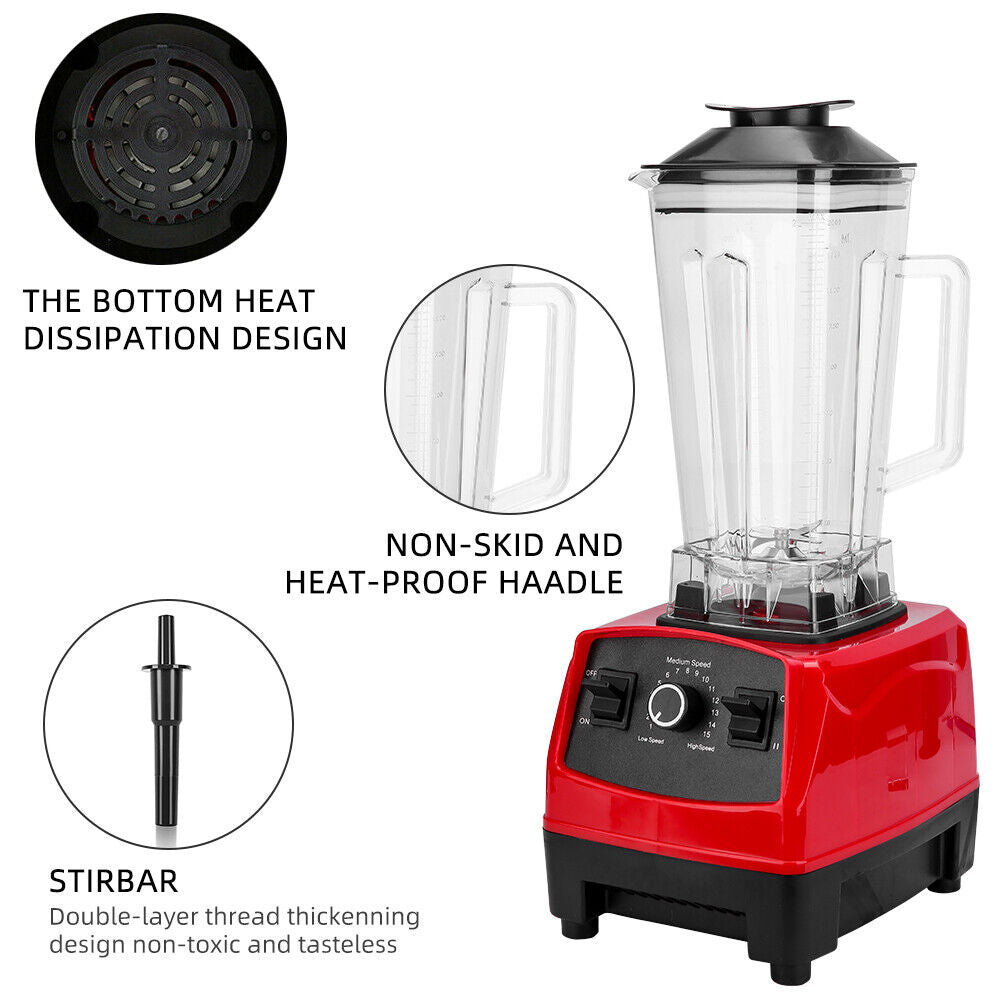 2L Electric Commercial Smoothie Blender Mixer Food Processor Juicer Ice Crush 