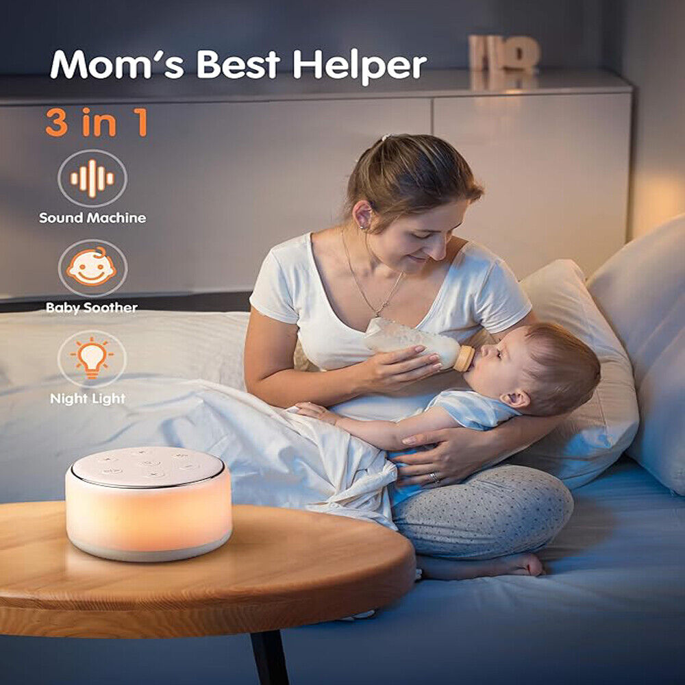 34 Soothing Sounds Maker Noise Machine Baby Sleeping Adults Kids Night Light 