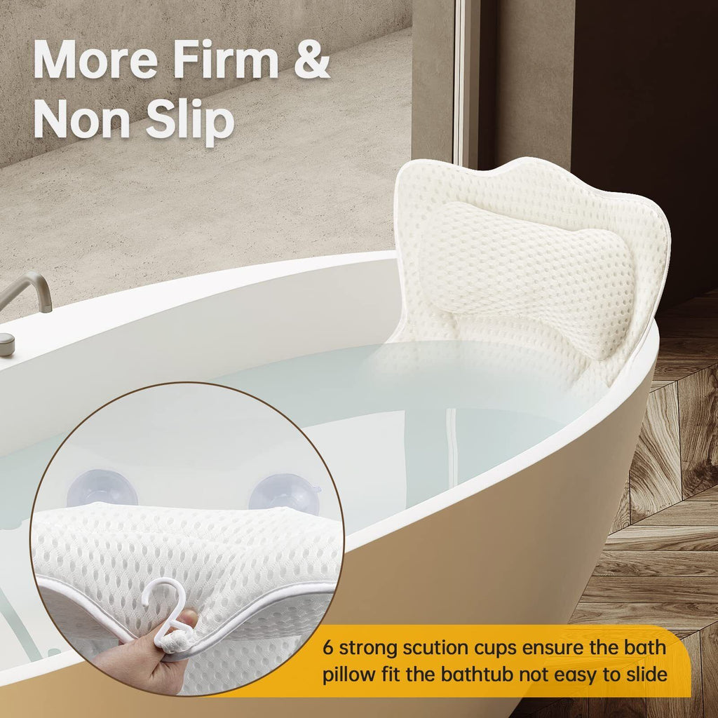 Mesh Bath Pillow Home 4D Back Neck Support Bathtub Spa Hot Tub Suction Cups New