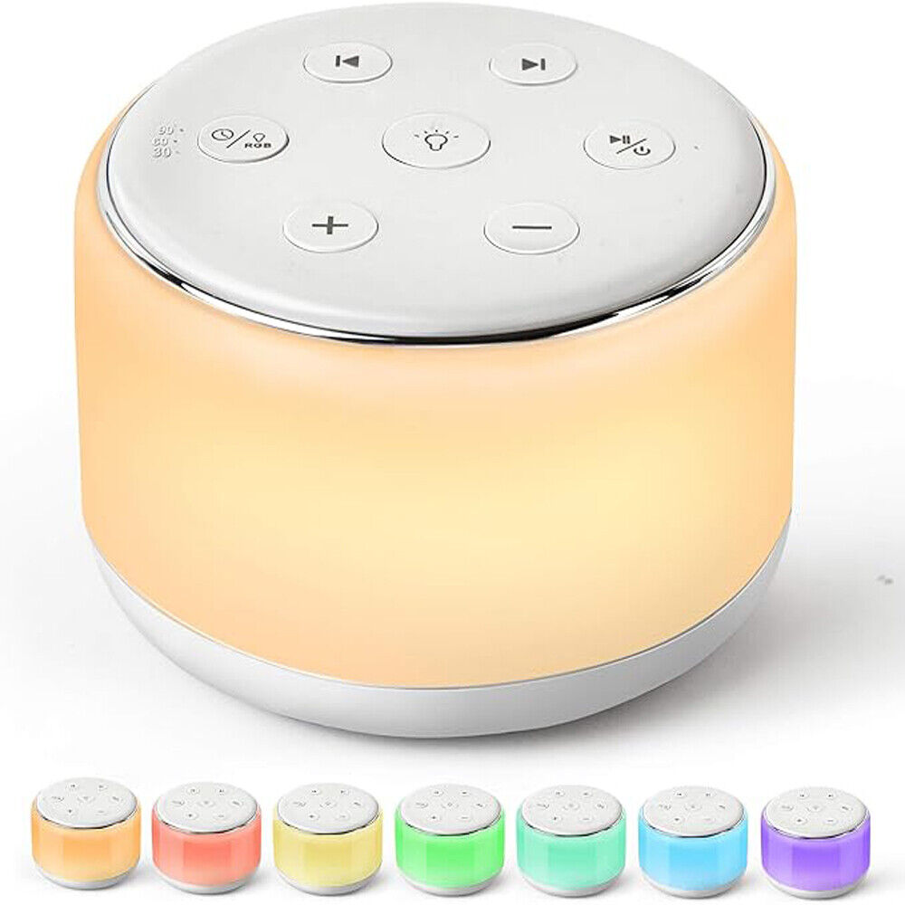 34 Soothing Sounds Maker Noise Machine Baby Sleeping Adults Kids Night Light 