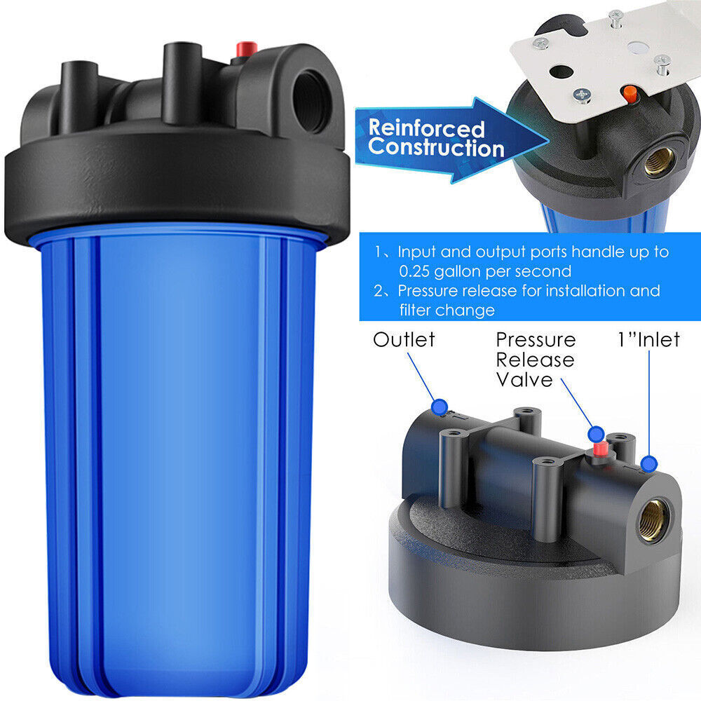  Pre-Filtration System 4.5" X 10"/20" Whole House Big Blue Water Filter Housing