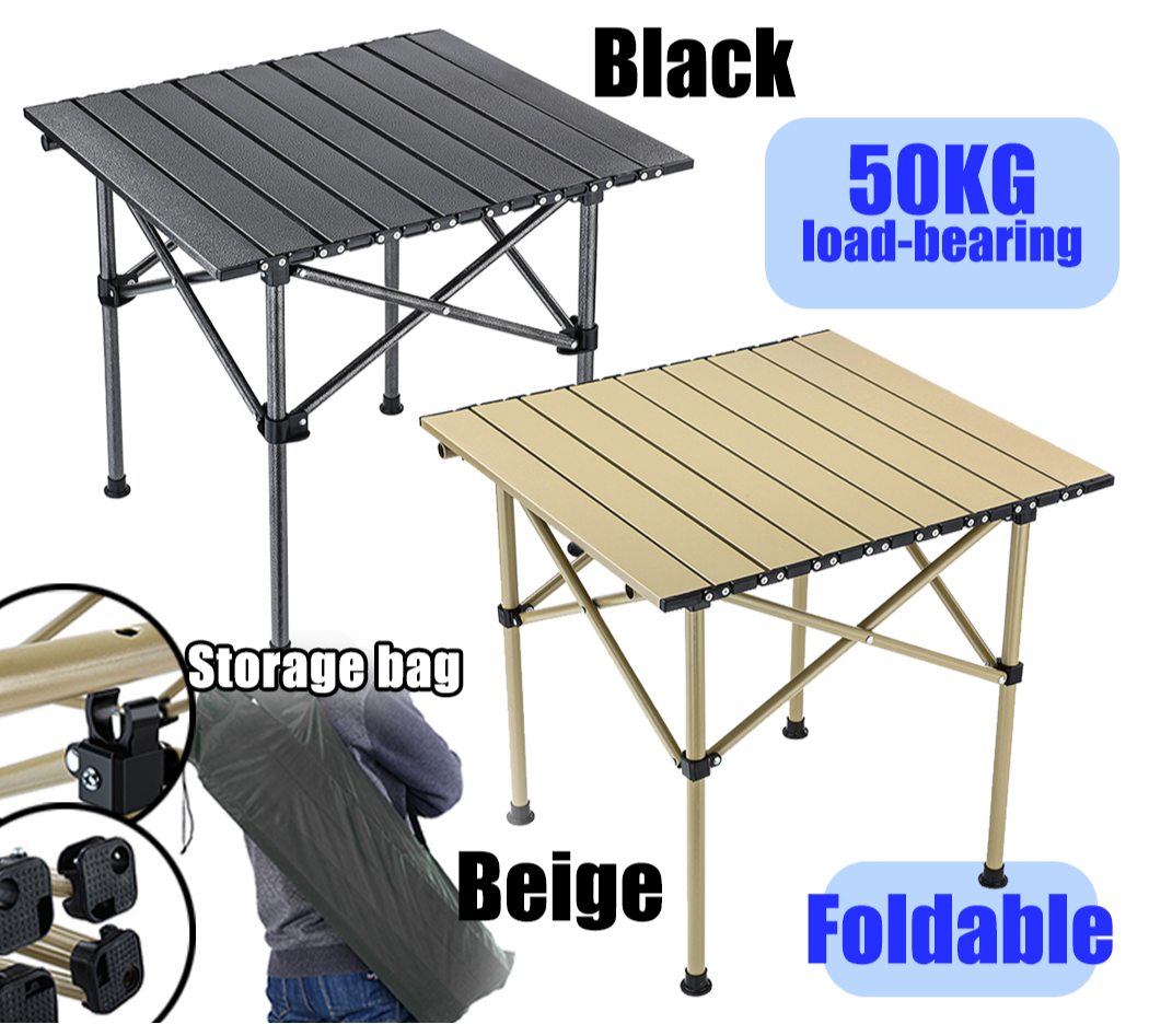 Folding Camping Table Roll up Aluminum Portable Outdoor Picnic BBQ Desk