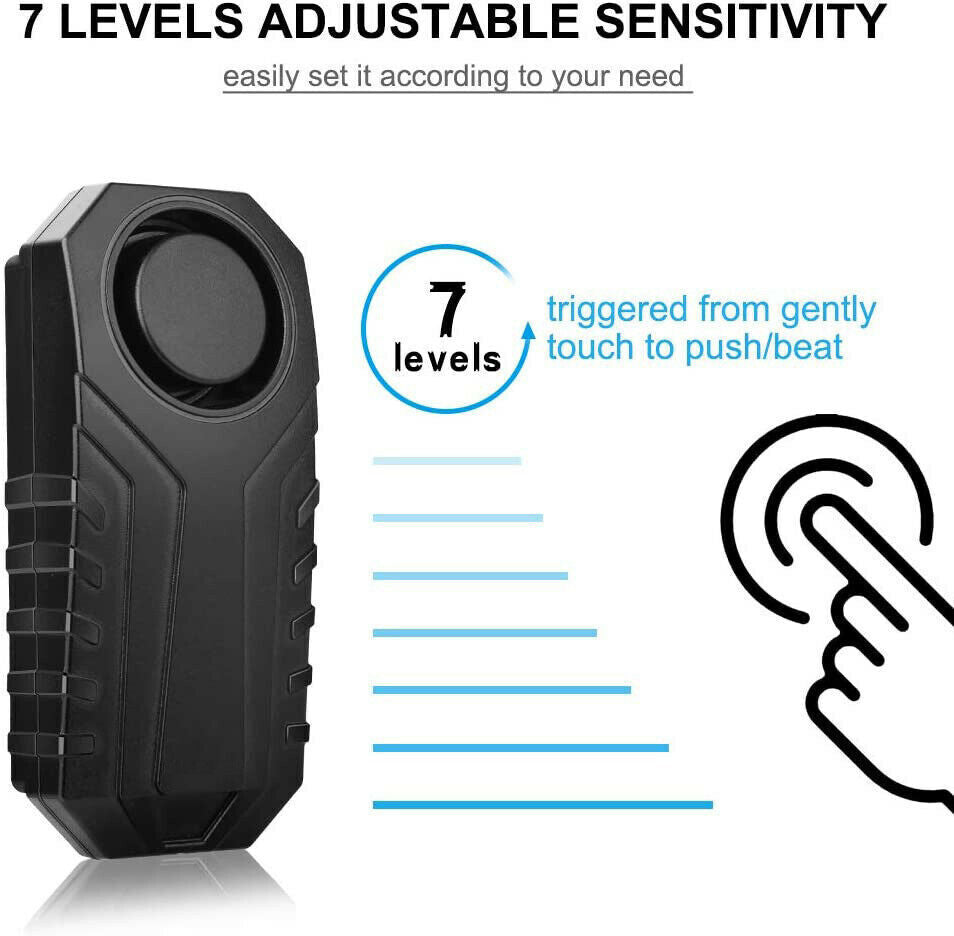 113Db Bike Motorcycle Alarm Anti-Theft Vibration Bicycle Security with Remote 