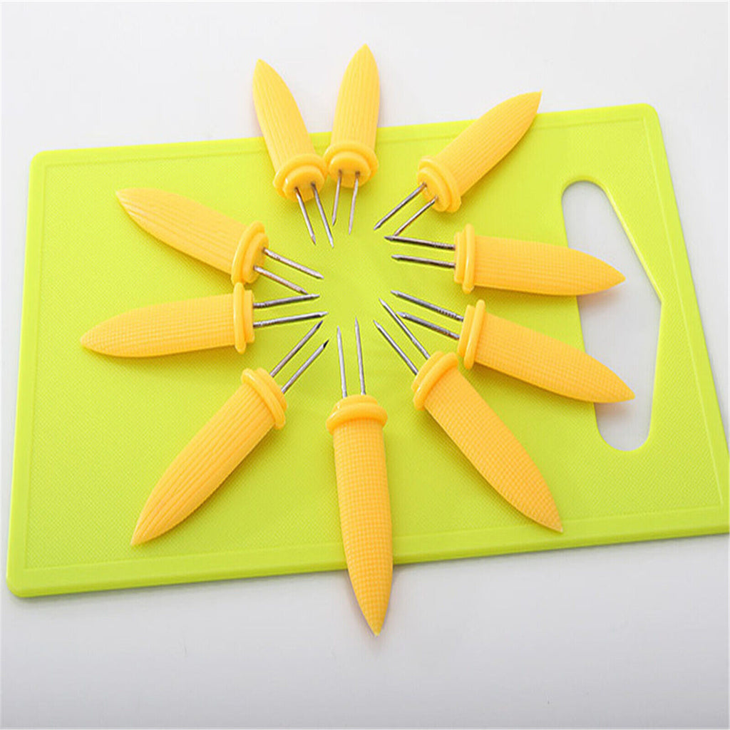 10X Corn Cob Holders Skewers Barbecue Fork Fruit Holder BBQ Kitchen Accessories