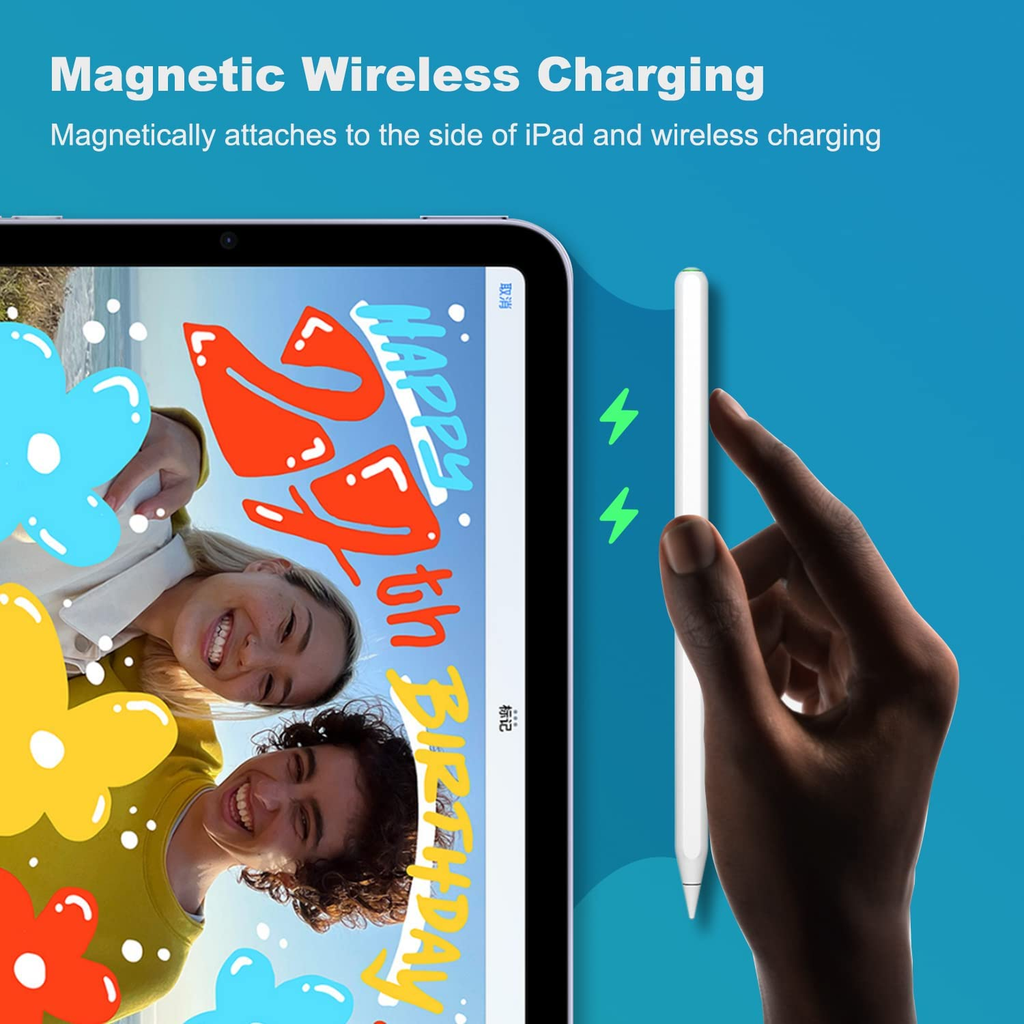Apple Compatible Pencil 2nd Generation  With Magnetic Attach And  Bluetooth Wireless Charging Compatible Stylus For IPad Mini, Pro 11, 12, Air 4, Air 5