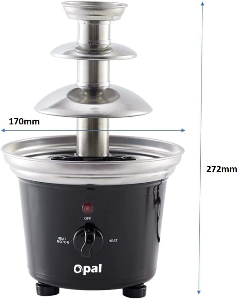 New Large 3-Tier Stainless Steel Chocolate Fondue Fountain with 500Ml Capacity