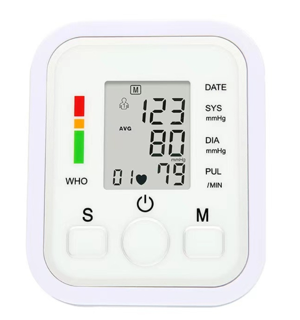 Portable Heart Rate Meter LCD Upper Arm Digital Blood Pressure Monitor 