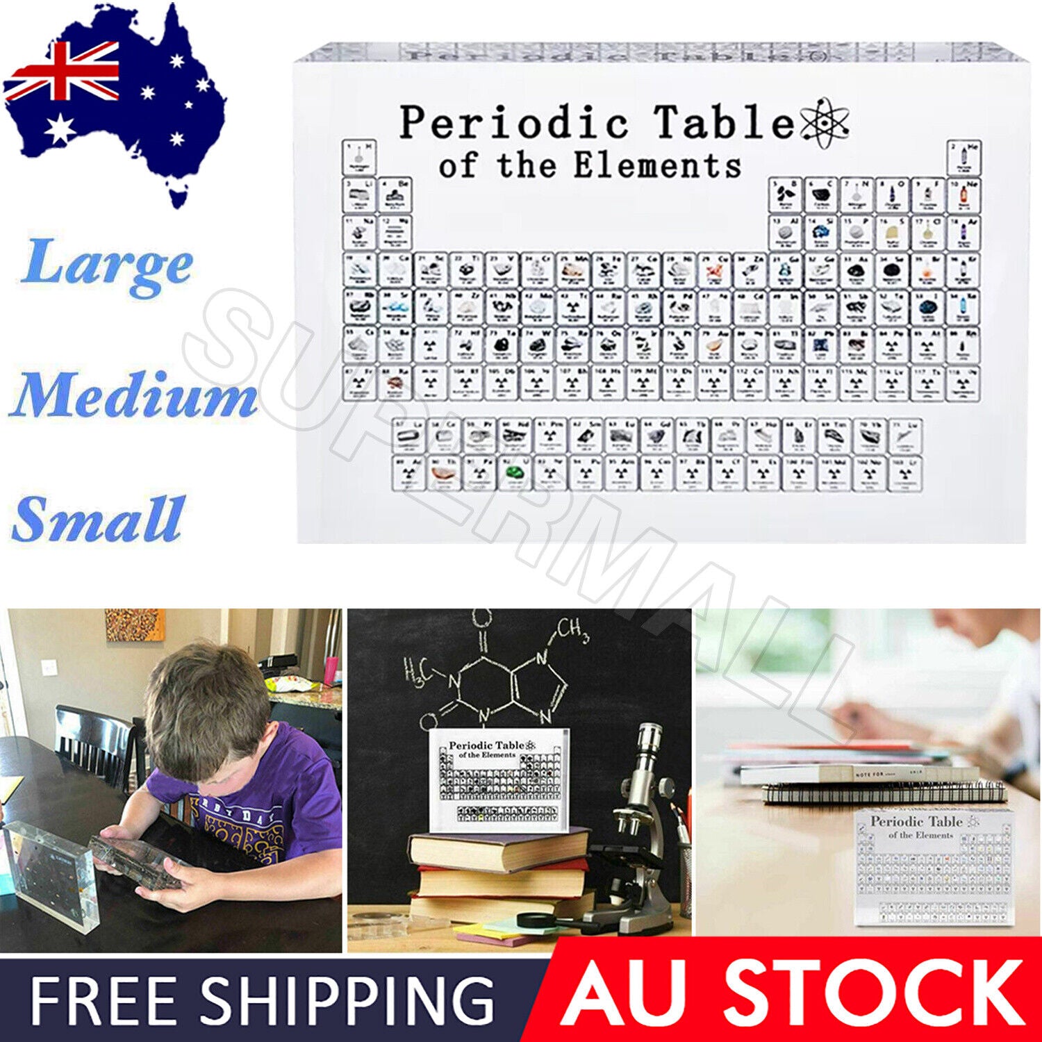 Chemistry Periodic Table Display with Chemistry 83 Elements Picture Teacher Student Gift OZ